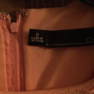 Coral lace sequin dress